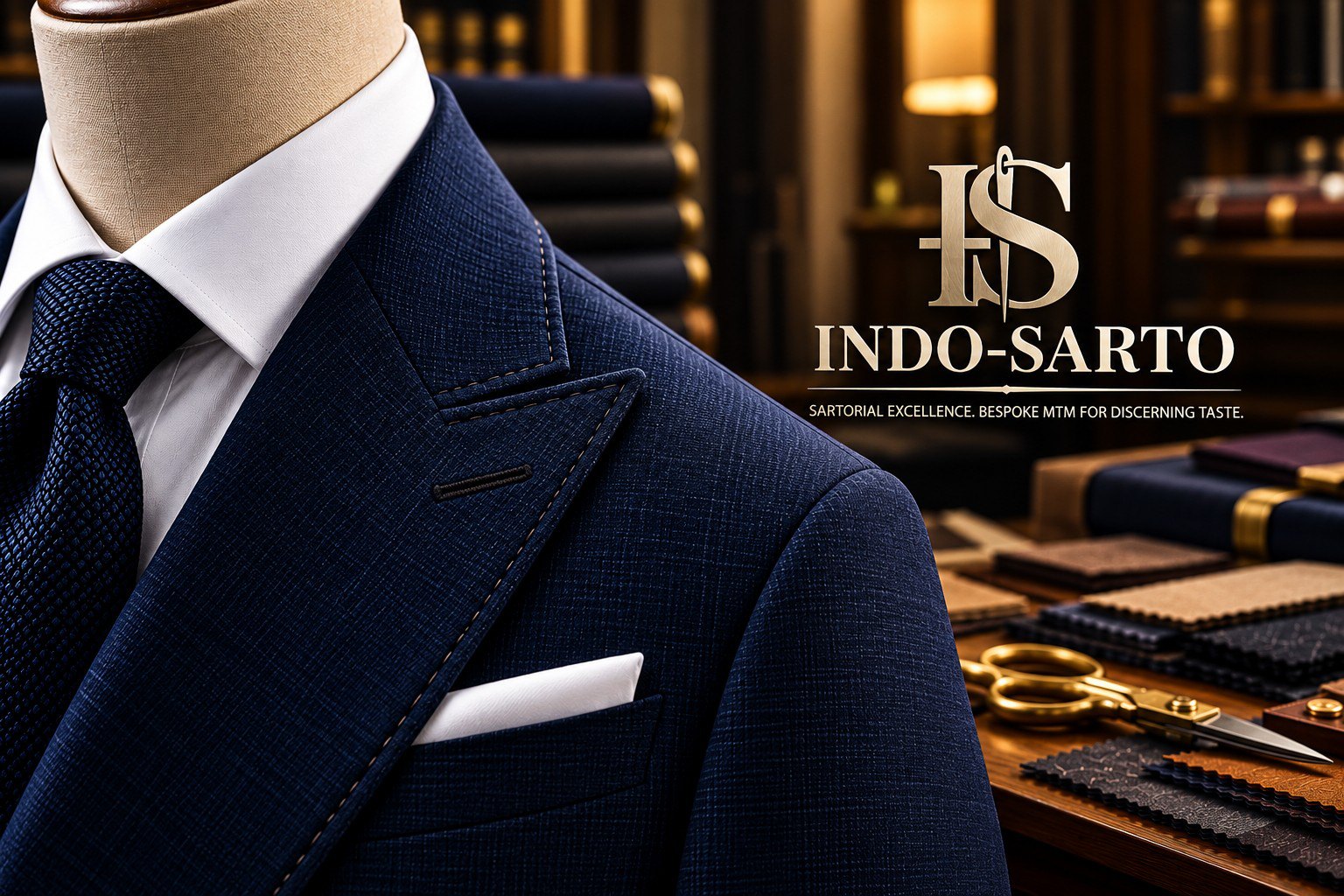 Tailored lapel and fabric detail reference
